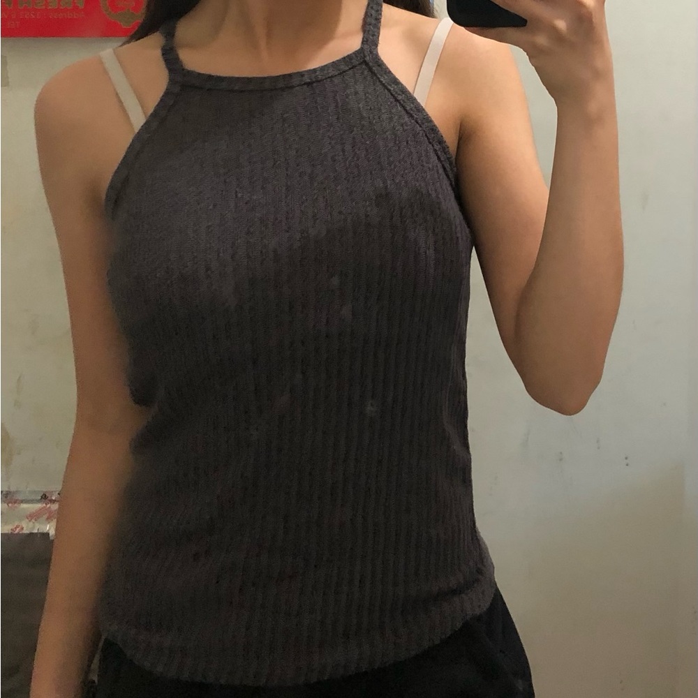 Gray knit tank
